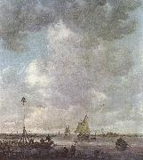 GOYEN, Jan van Marine Landscape with Fishermen fu France oil painting reproduction